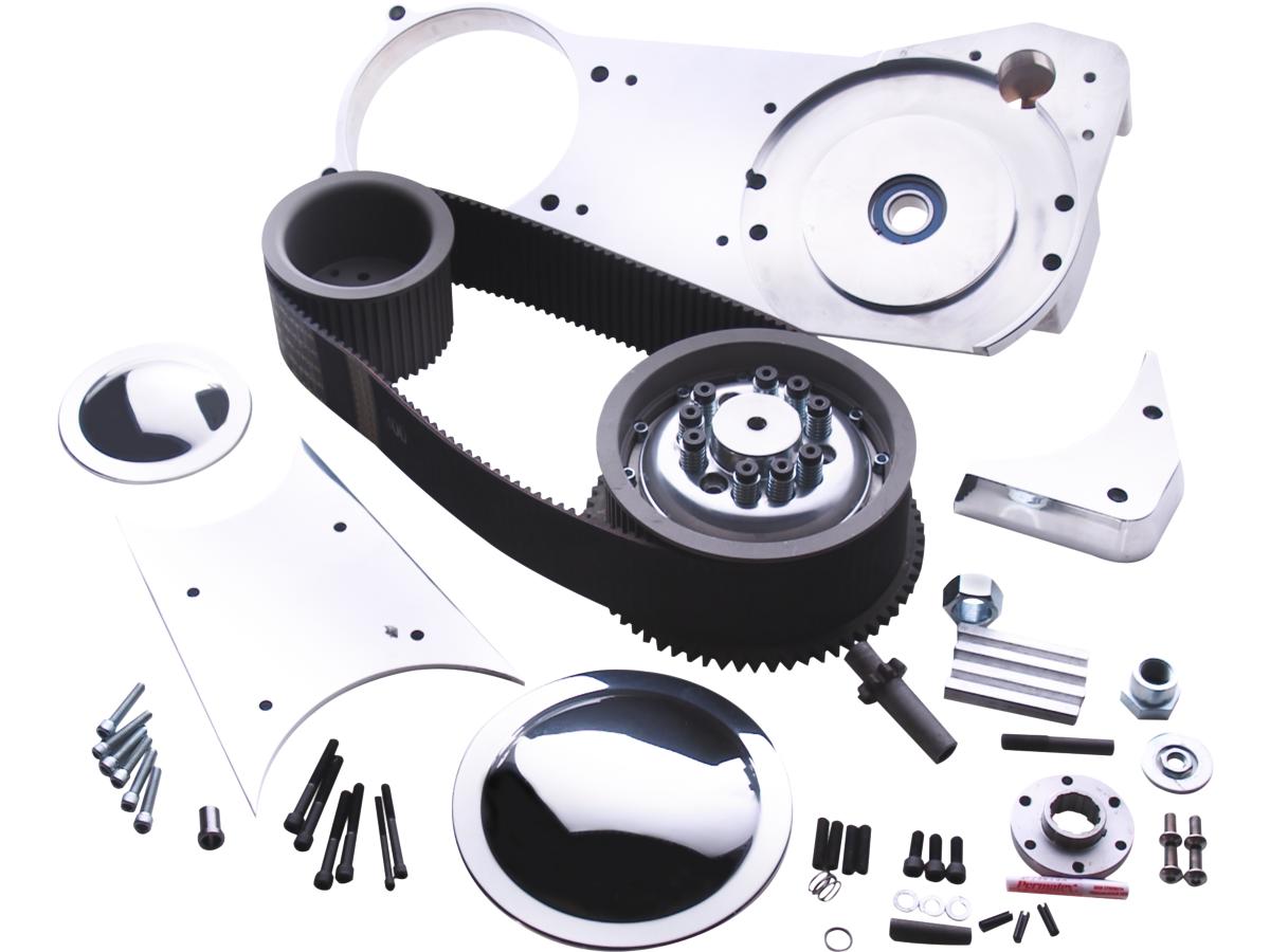 Bdl 3" Open Belt Drive Kit With 1 1/2" Offset 47 Tooth Front/72 Tooth Rear, 3" Belt Aluminium Polished Bdl Default Title