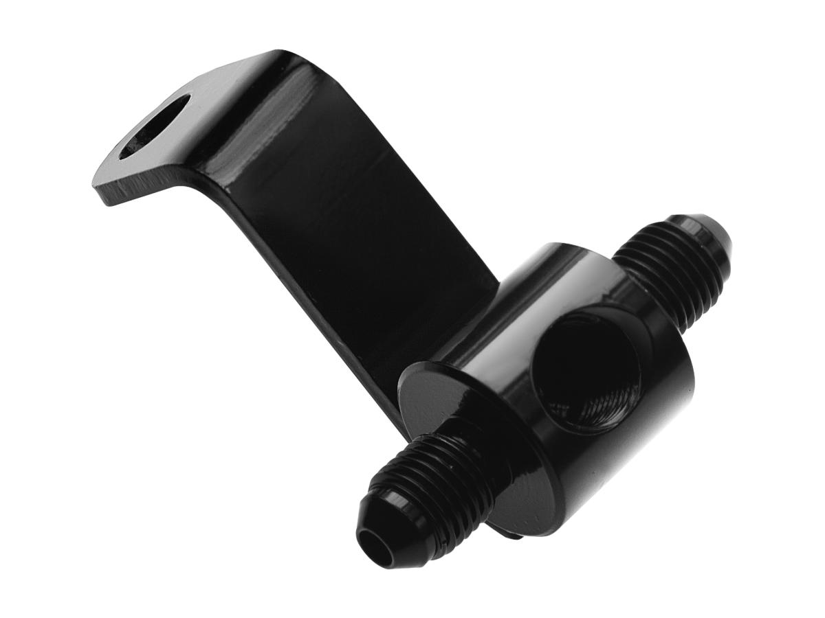 Goodridge Brake Line Switch Body 2 X Male 3/8" X 24, 1/8" Npt Female, 90° Angle Bracket Backwards Long Black Goodridge Default Title