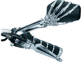 Kuryakyn Skeleton Hand Mirror Chrome Stem, Black Head Black, Chrome Kuryakyn Default Title
