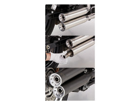 Falcon Double Groove Slip On Mufflers Black Satin Falcon