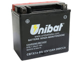 Unibat Maintance Free Series Cbtx14 Bs Battery Dry Battery With Acid Pack Agm, 200 A, 12.0 Ah Unibat Default Title