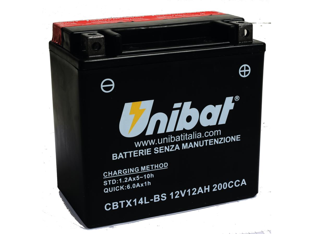 Unibat Maintance Free Series Cbtx14 L Bs Battery Dry Battery With Acid Pack Agm, 200 A, 12.0 Ah Unibat Default Title