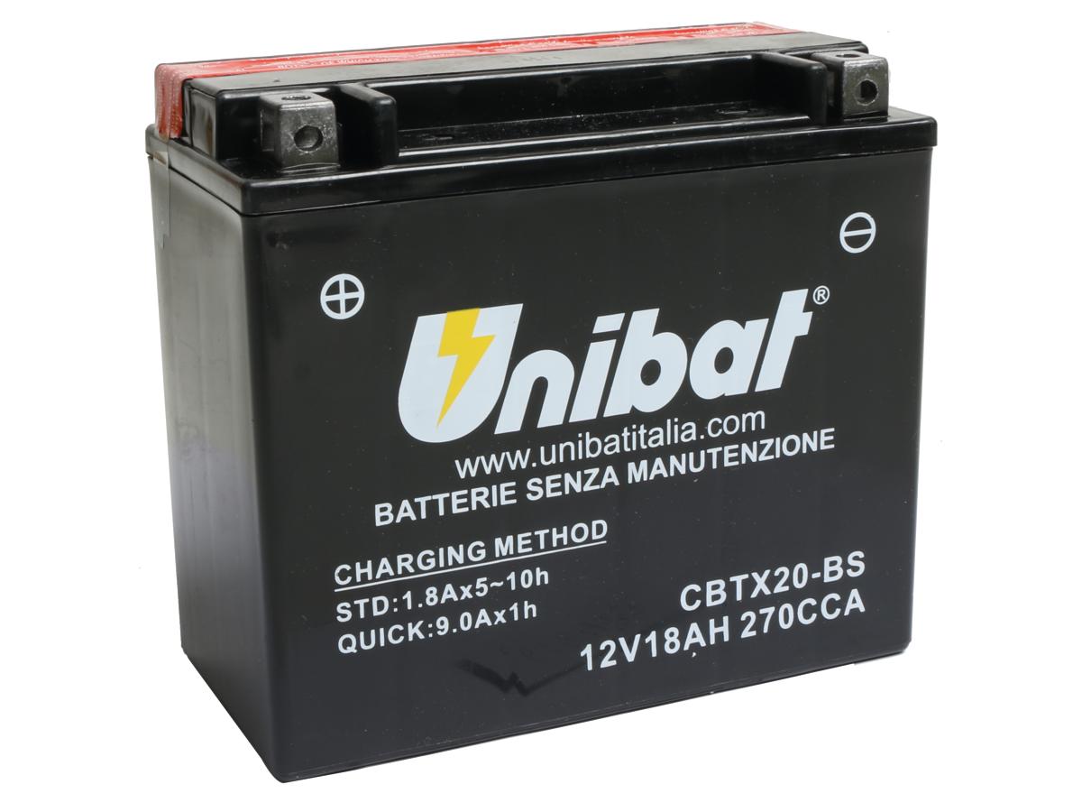 Unibat Maintance Free Series Cbtx20 Bs Battery Dry Battery With Acid Pack Agm, 270 A, 18.0 Ah Unibat Default Title