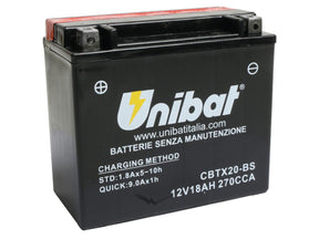 Unibat Maintance Free Series Cbtx20 Bs Battery Dry Battery With Acid Pack Agm, 270 A, 18.0 Ah Unibat Default Title