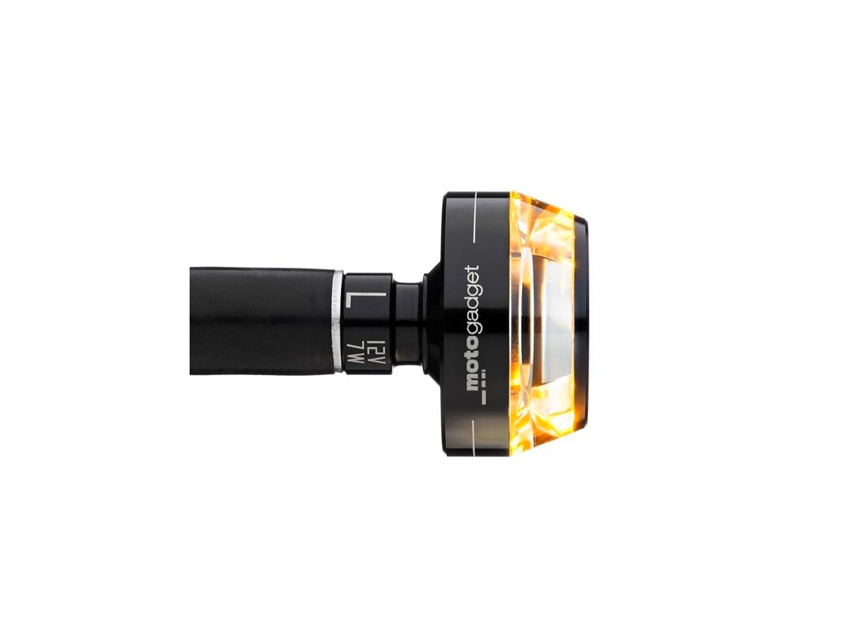 Motogadget Mo.Blaze Disc Led Bar End Turn Signal Left Side Black Anodized Clear Led Motogadget Default Title