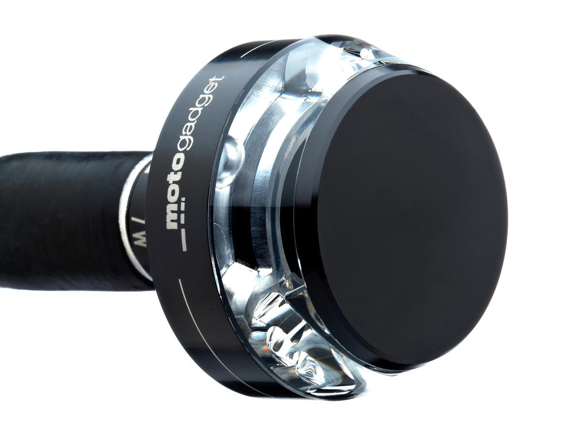 Motogadget Mo.Blaze Disc Led Bar End Turn Signal Left Side Black Anodized Clear Led Motogadget