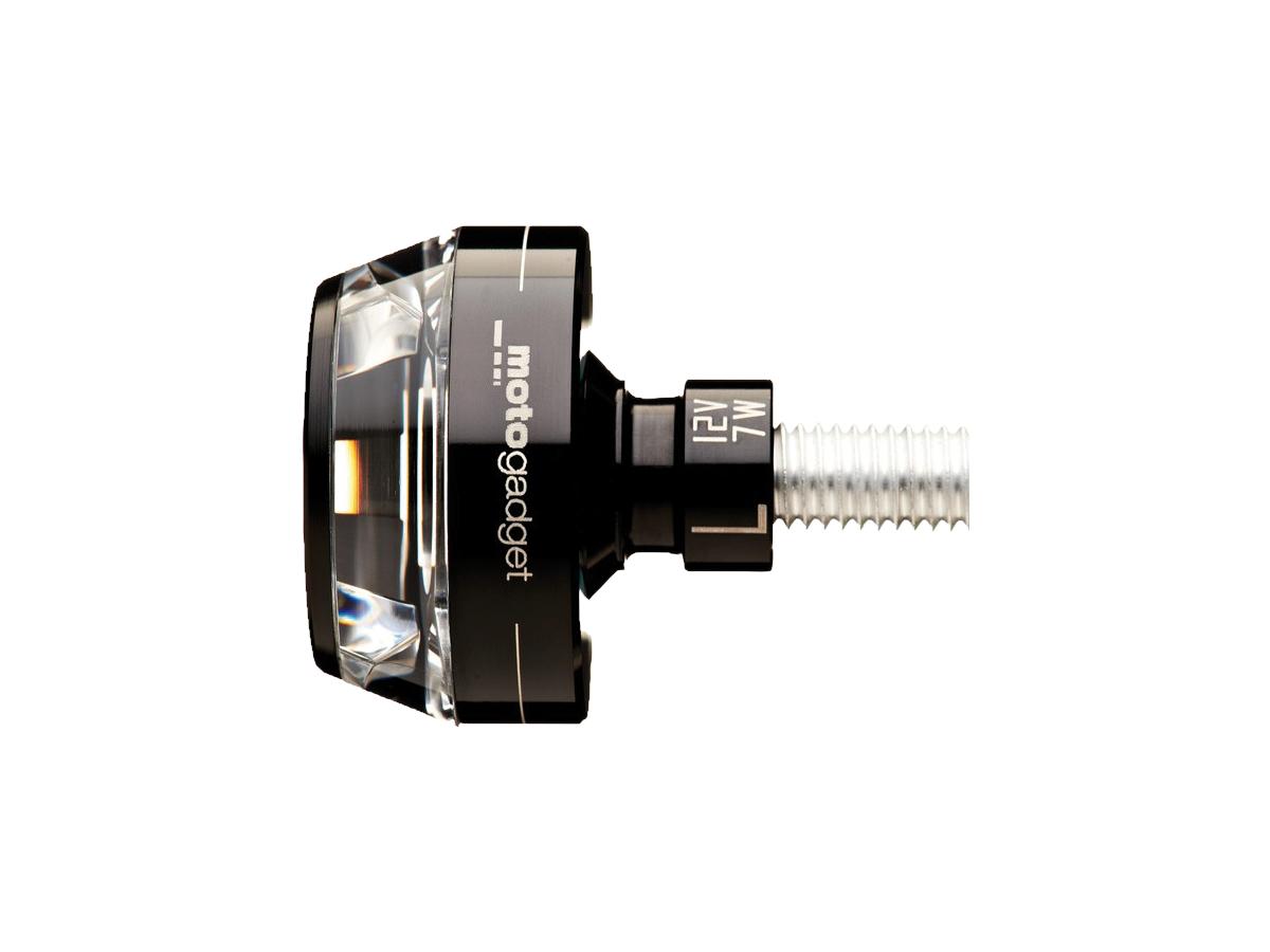 Motogadget Mo.Blaze Disc Led Bar End Turn Signal Left Side Black Anodized Clear Led Motogadget