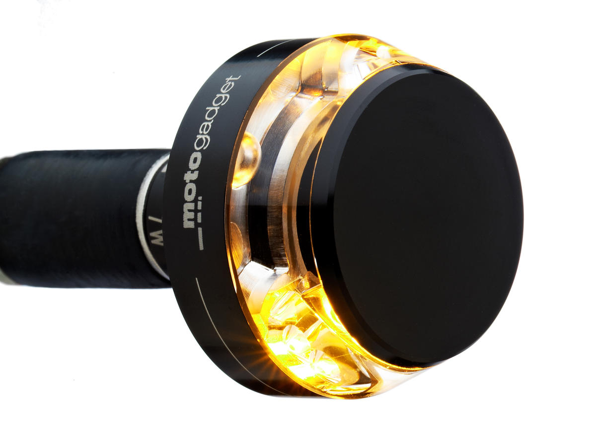 Motogadget Mo.Blaze Disc Led Bar End Turn Signal Right Side Black Anodized Clear Led Motogadget