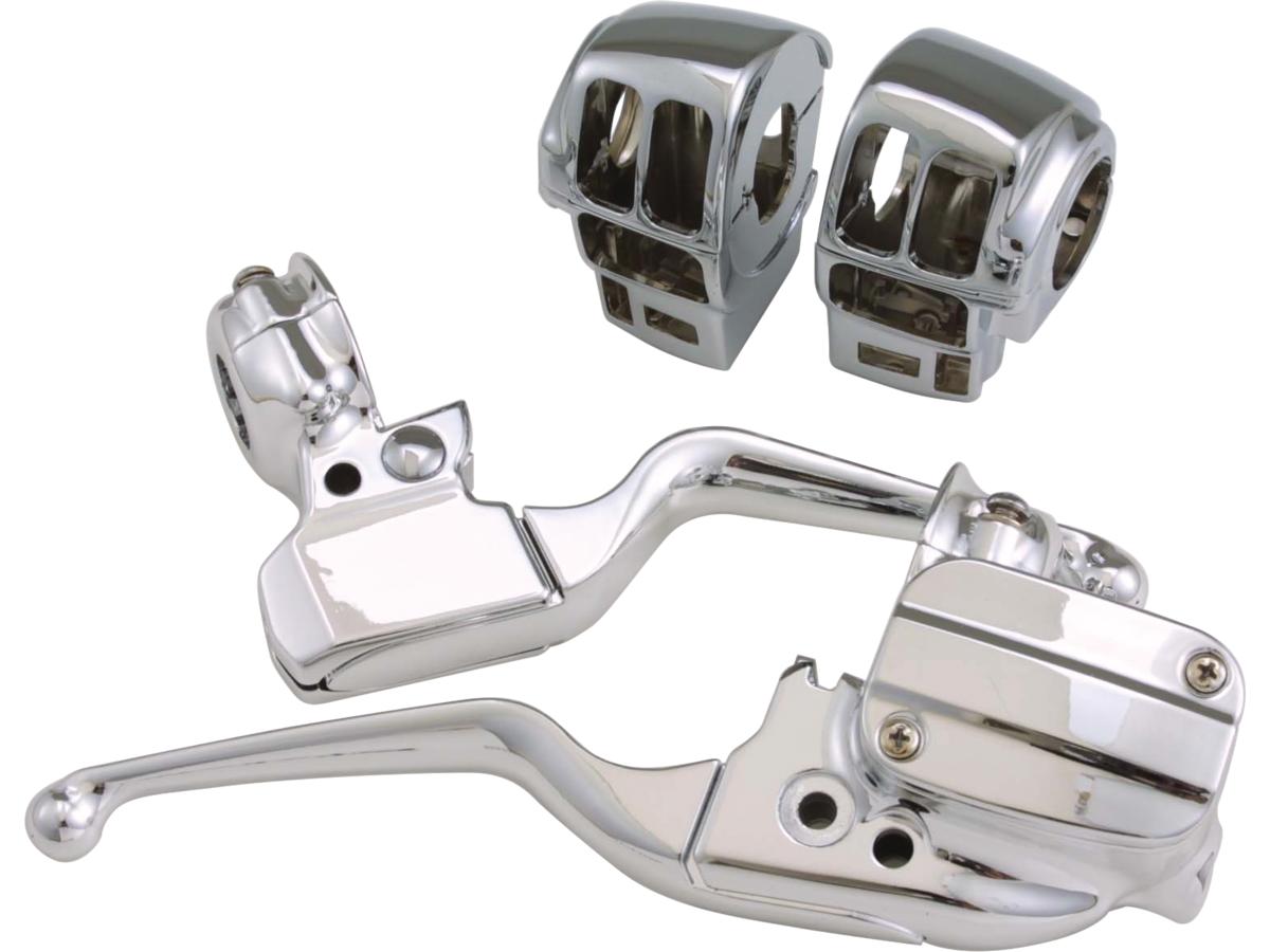 Daytona Japan Touring Hand Control Kit With Radio, Without Cruise Control Chrome 11/16" 1" Cable Clutch Throttle Cables Daytona Japan Default Title
