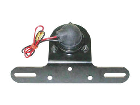 Cce Classic Round Taillight With License Plate Bracket Chrome Black Powder Coated Red Dual Filament Cce