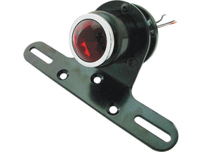 Cce Classic Round Taillight With License Plate Bracket Chrome Black Powder Coated Red Dual Filament Cce