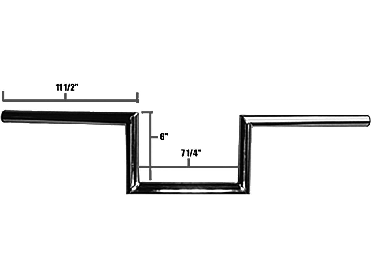 Jammer 60s Wide Style 6 Handlebar Non Dimpled Chrome 1" Throttle Cables Jammer Default Title