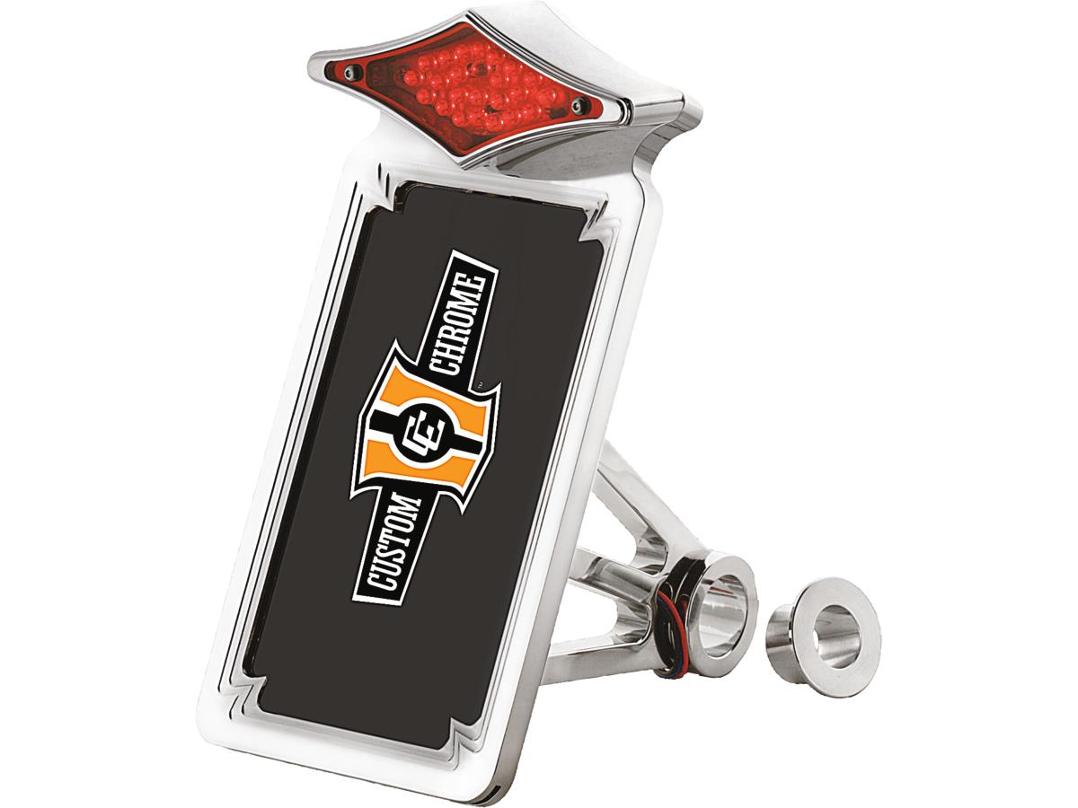 Cce Vertical Taillight &Amp; License Plate Kit Us License Plate Size, Diamond Taillight Chrome Cce