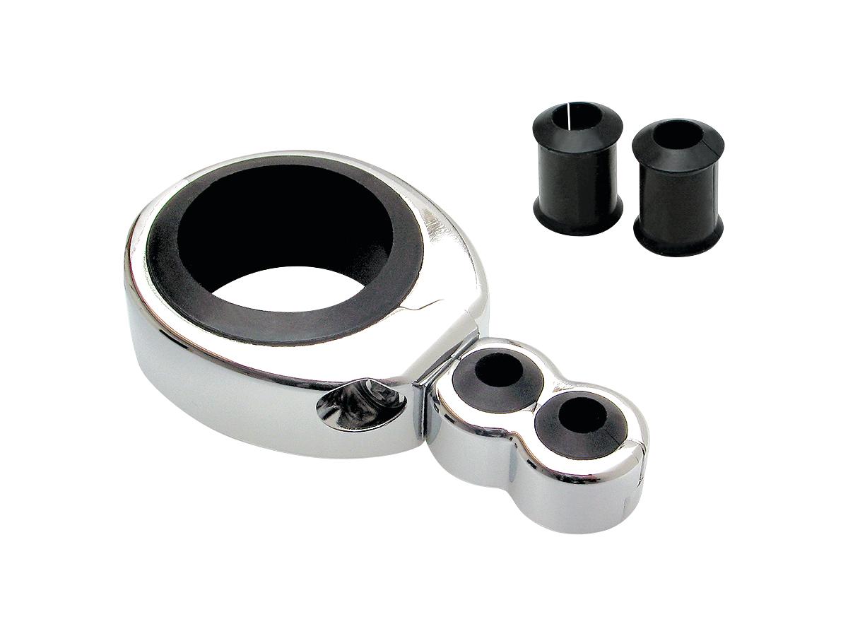Motion Pro Swivel Head 1 1/4" 1 1/2" Diameter Tubing Cable Clamp Dual Throttle/Clutch Cable Chrome Motion Pro Default Title