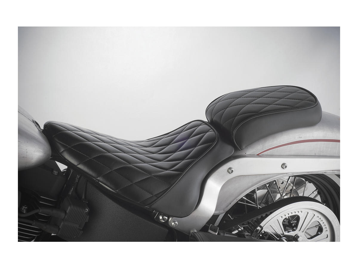 Le Pera Hot Rod Series Diamond Pillion Pad Black Vinyl Le Pera Default Title
