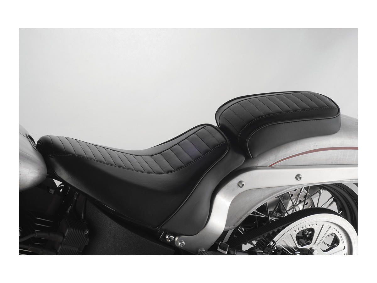 Le Pera Hot Rod Series Daddy O Horizontal Pleated Pillion Pad Black Vinyl Le Pera Default Title