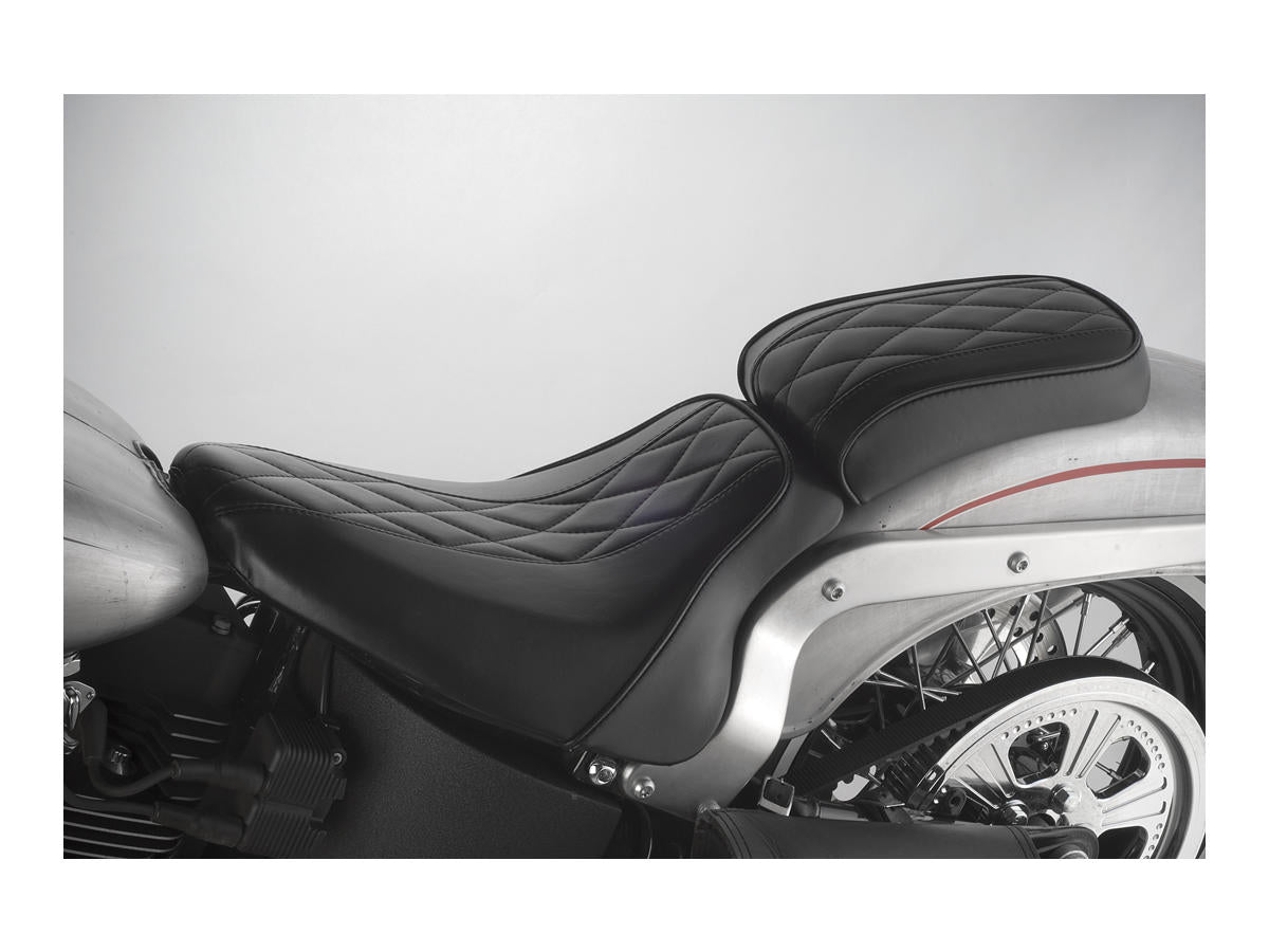Le Pera Hot Rod Series Bel Air Diamond Pleated Pillion Pad Black Vinyl Le Pera Default Title
