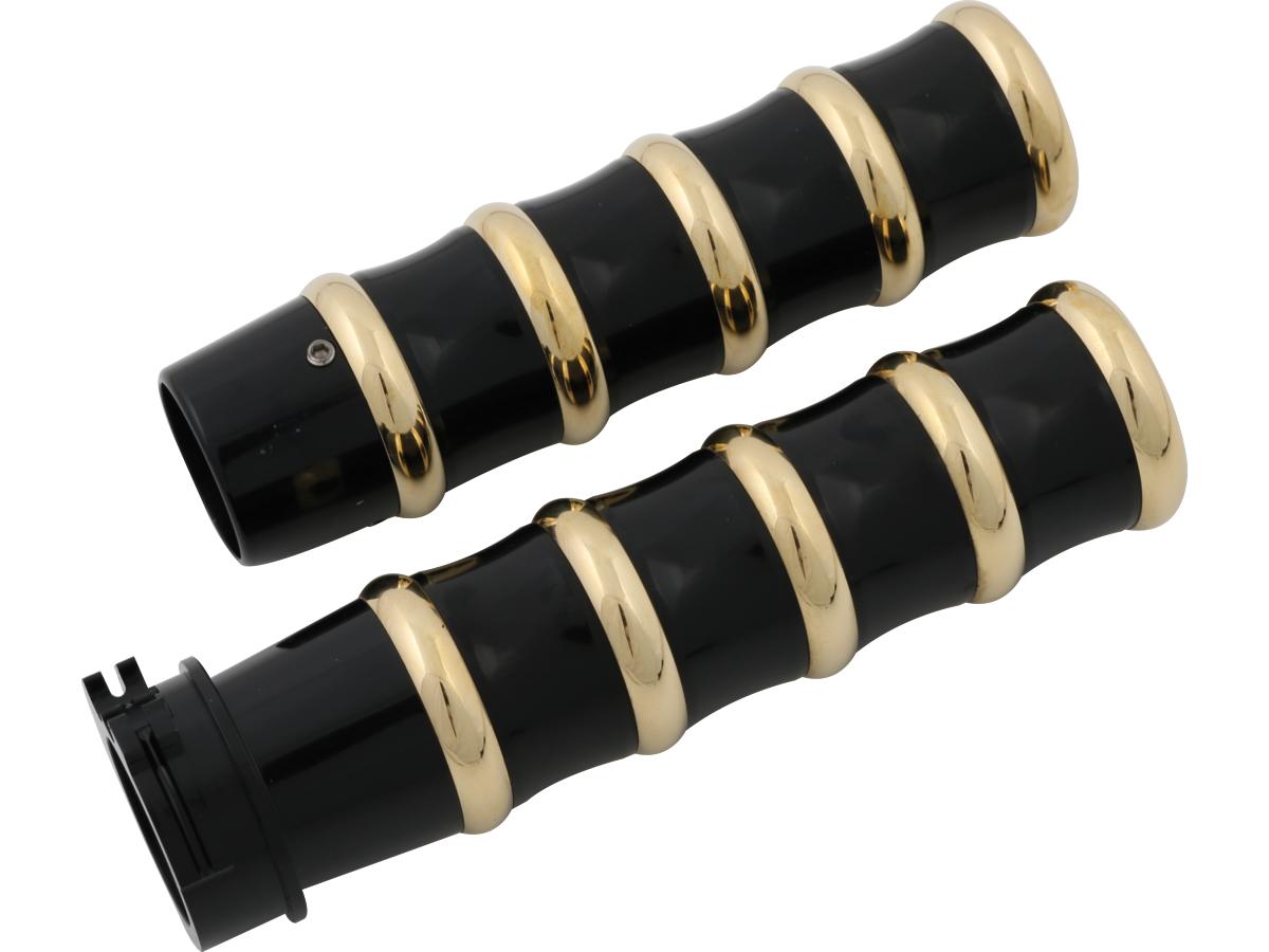 Kustom Tech Vintage Grips For Use With Kustom Tech Inverted Hand Controls Black Brass Anodized 1" Throttle Cables Kustom Tech Default Title