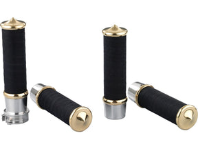 Kustom Tech Fabric Tape Grips For Inverted Hand Controls Aluminium Polished Brass Polished 1" Kustom Tech