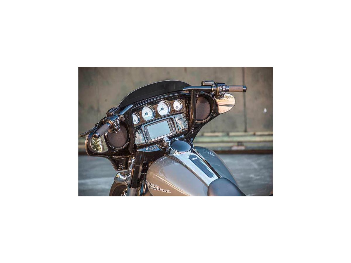 Ricks Motorcycles 400 Handlebar For Street Glide Non Dimpled 3 Hole Stainless Steel Polished 1 1/4" Throttle By Wire Throttle Cables Ricks Motorcycles