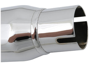 Paughco Universal Fishtail Muffler With Slider For Right Side Installation Chrome Paughco
