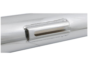 Paughco Universal Fishtail Muffler With Slider For Right Side Installation Chrome Paughco