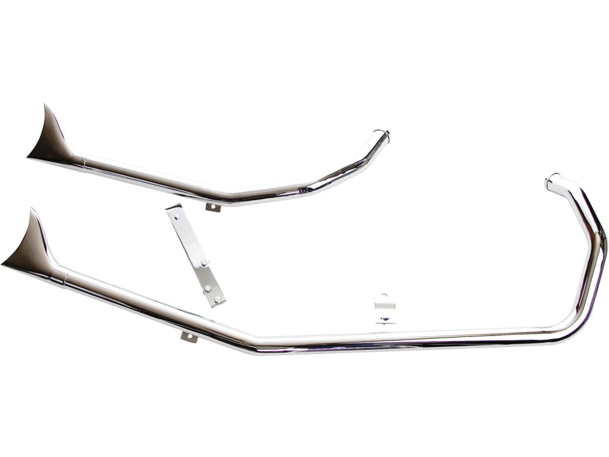 Paughco Upsweep Fishtail Pipe Set For Sportster Engines In Rigid Frames Chrome 1,75" Paughco Default Title