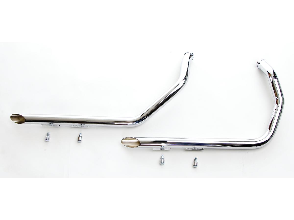 Paughco Staggered Dual Drag Pipes For Sportster Models Slash Cut Chrome 1,75" Paughco Default Title