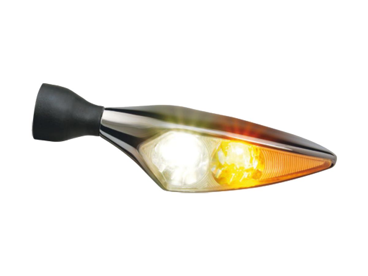 Kellermann Micro Rhombus Pl Led Turn Signal/Position Light Front Left Chrome Satin Clear Led Kellermann Default Title