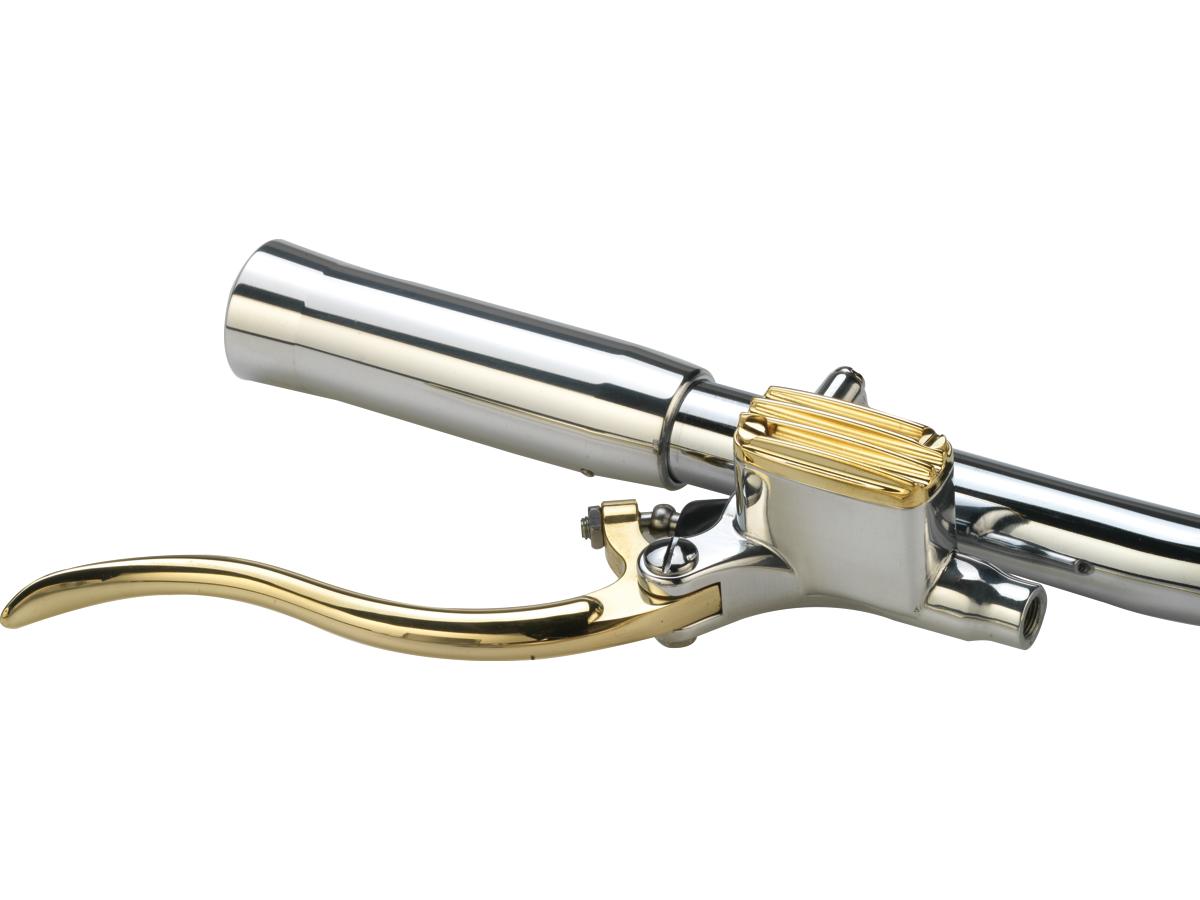 Kustom Tech Deluxe Brake Master Cylinder Kit Brass Polished Lever And Master Cylinder Cover Aluminium Polished 12 Mm 1" Single Disc Kustom Tech Default Title