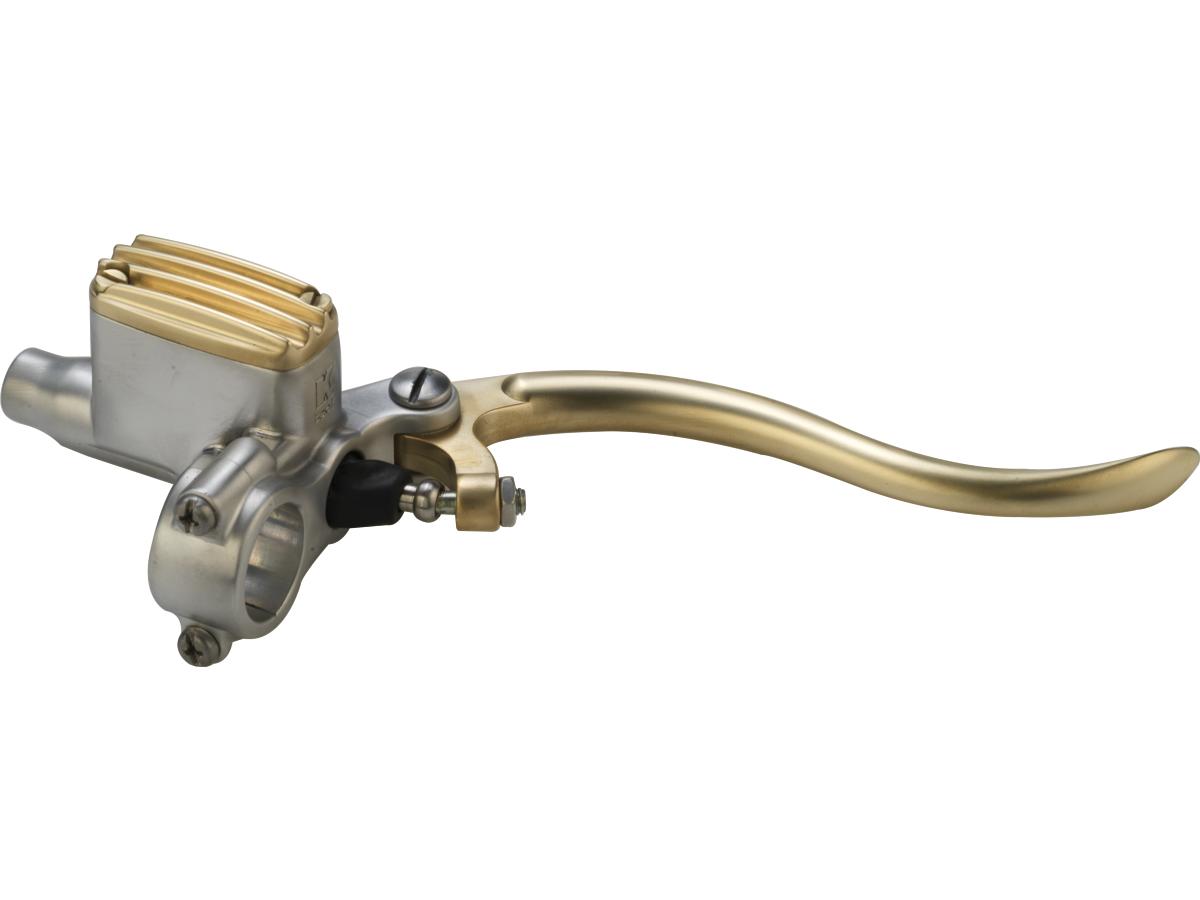 Kustom Tech Deluxe Brake Master Cylinder Kit Brass Satin Lever And Master Cylinder Cover Aluminium Satin 12 Mm 1" Single Disc Kustom Tech Default Title
