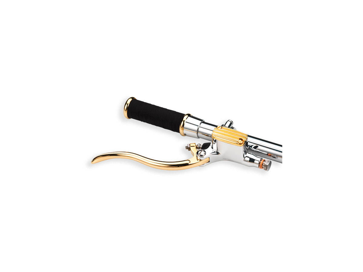 Kustom Tech Deluxe Brake Master Cylinder Kit Brass Polished Lever And Master Cylinder Cover Aluminium Polished 14 Mm 1" Dual Disc Kustom Tech Default Title