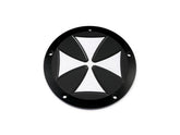 Hells Kitchen Choppers Iron Cross Derby Cover 6 Hole Black Satin Hells Kitchen Choppers Default Title