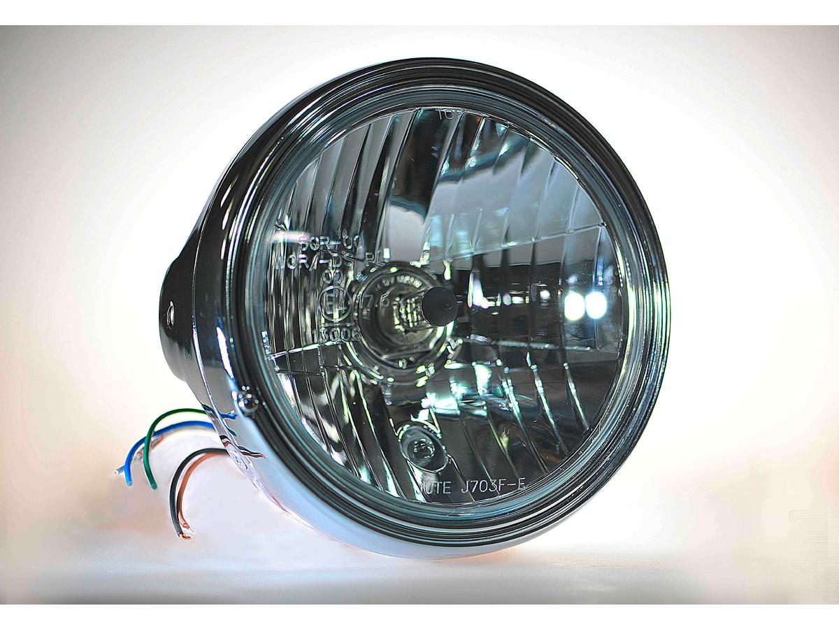 Cce 7" H4 Headlight Insert With Clear Lens And Parking Light With Parking Light Chrome Clear H4 Cce