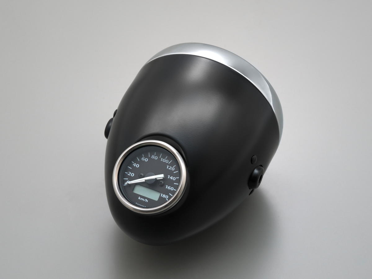 Daytona Japan Vintage 5 3/4" Headlight Black Powder Coated H4 Daytona Japan