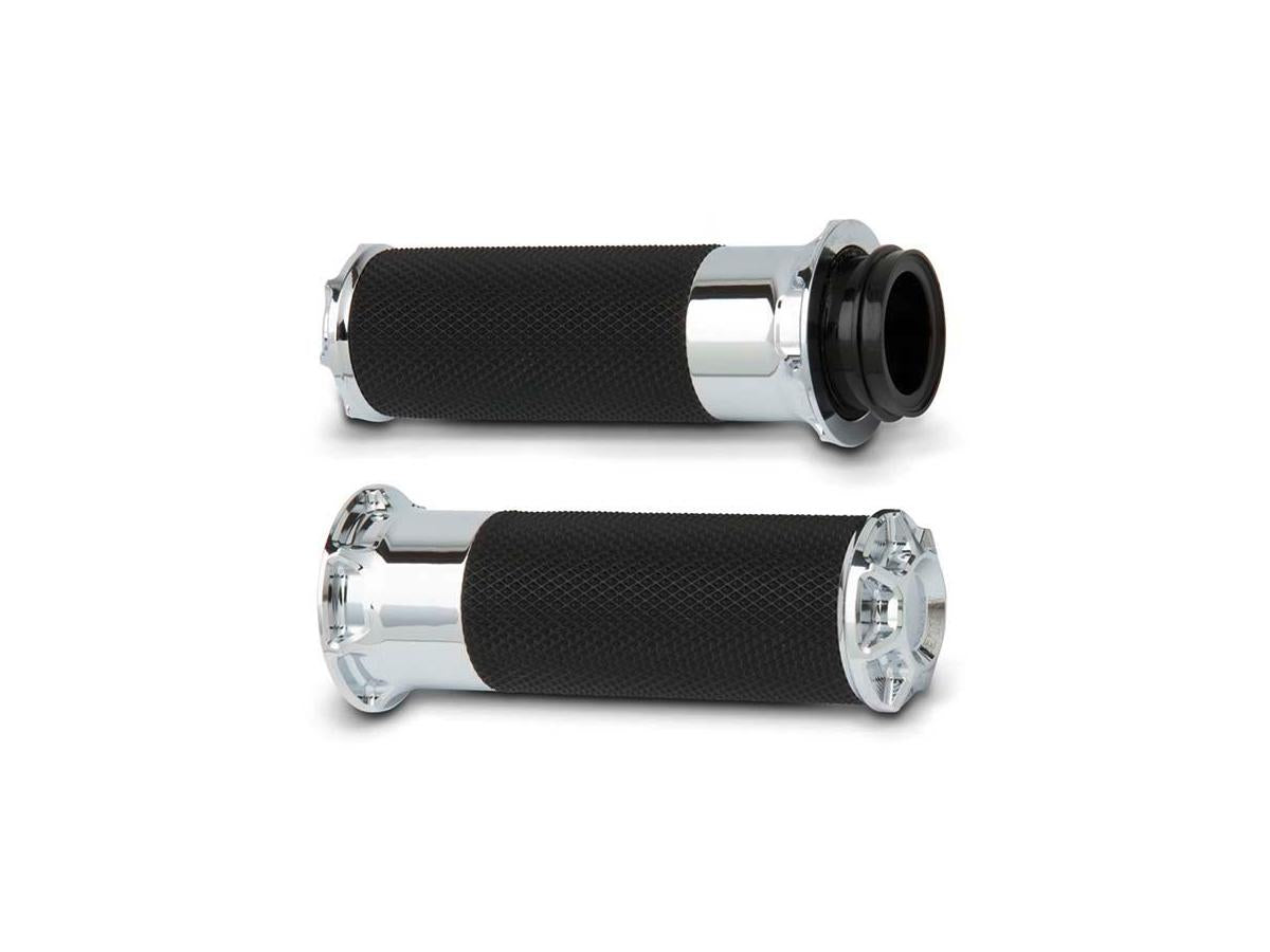 Arlen Ness Beveled Fusion Grips Chrome 1" Throttle By Wire Arlen Ness Default Title