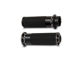 Arlen Ness Beveled Fusion Grips Black Anodized 1" Throttle By Wire Arlen Ness Default Title