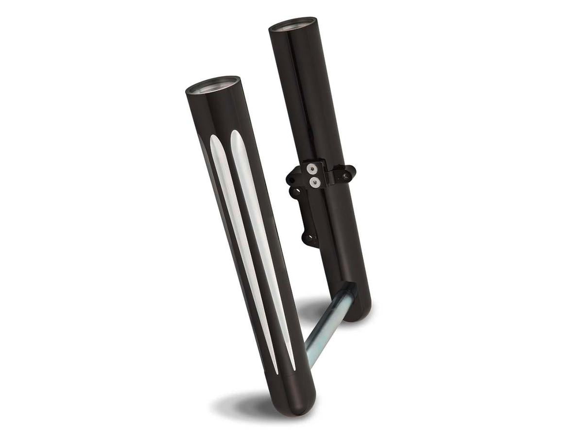 Arlen Ness Deep Cut Hot Legs Fork Lower Legs Black Dual Disc Arlen Ness