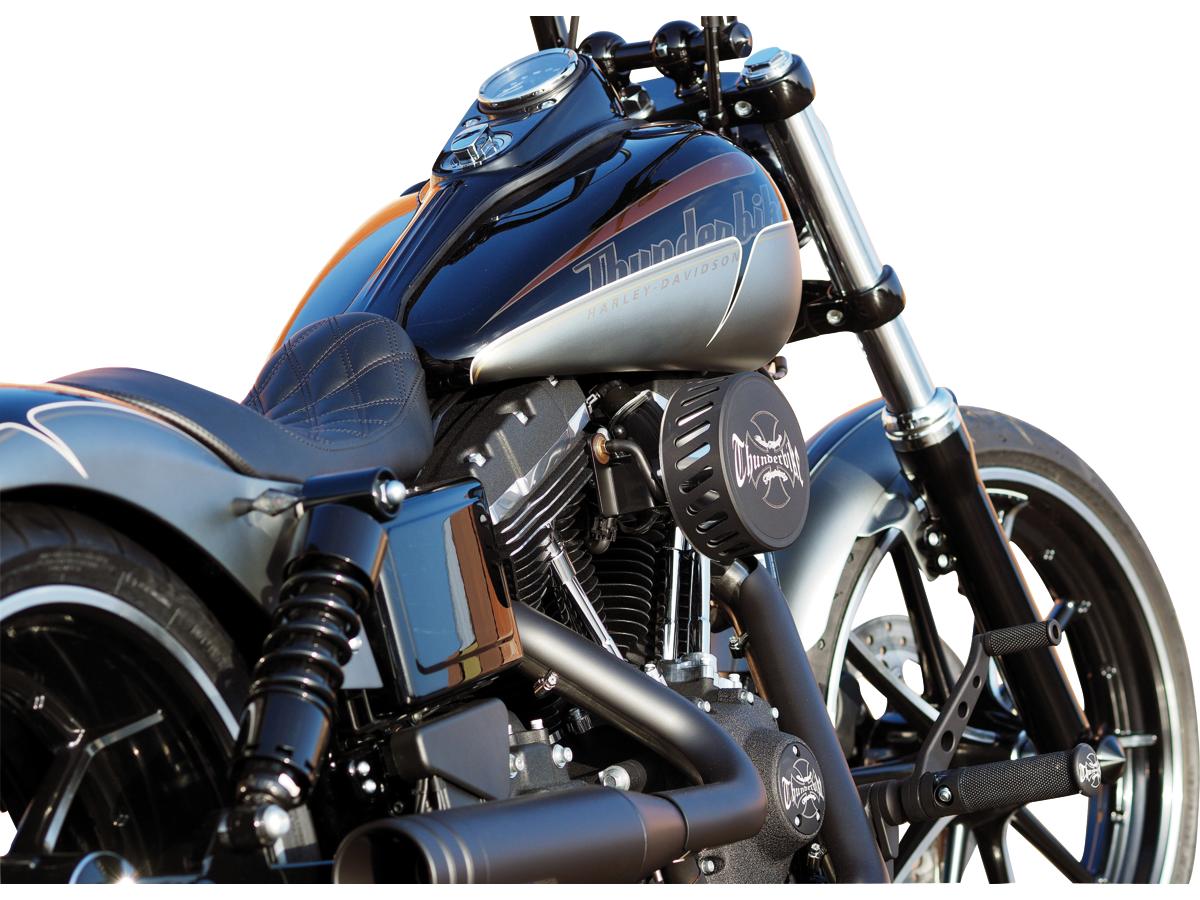 Thunderbike Forward Control Kit For Dyna Base Rubber, Standard Forward Black Thunderbike