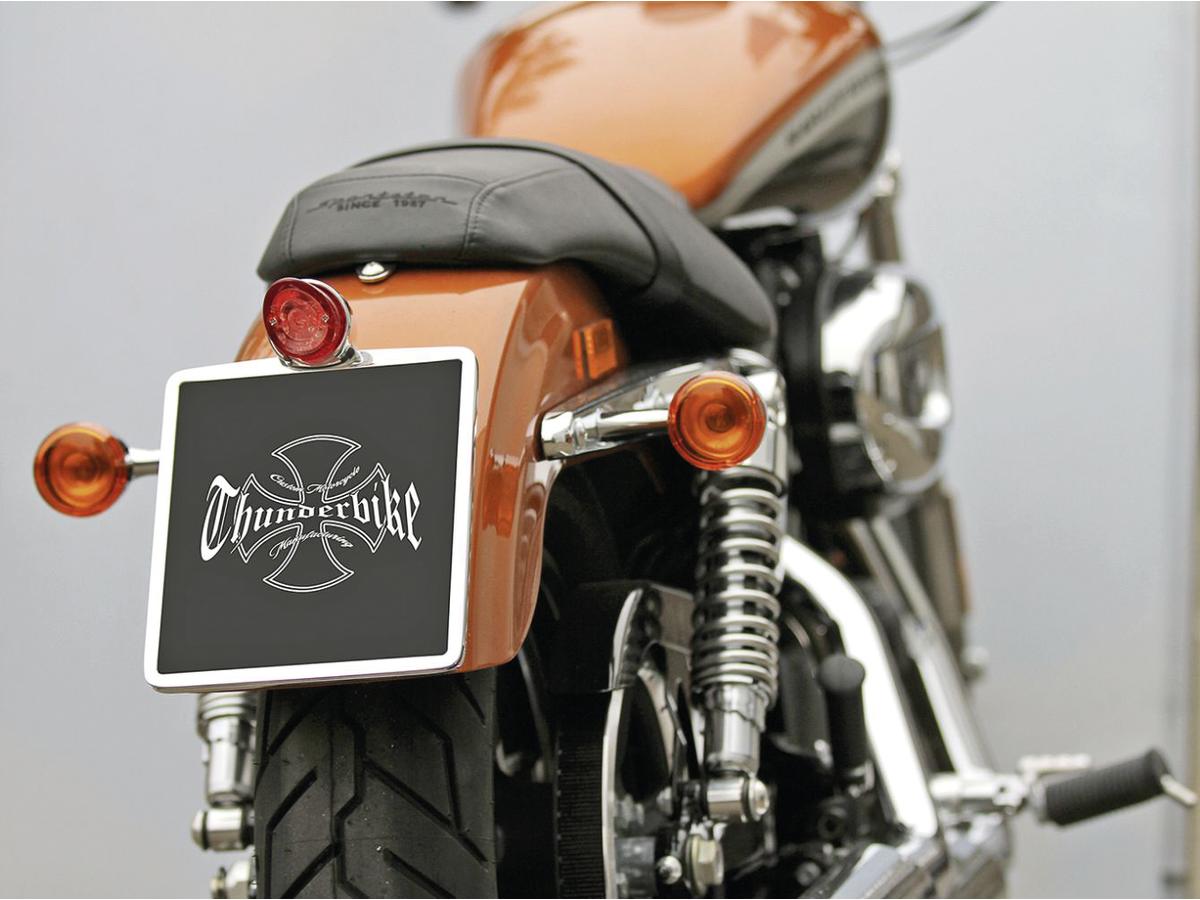 Thunderbike Mid Mount License Plate Base Plate Adapter Aluminium Polished Thunderbike