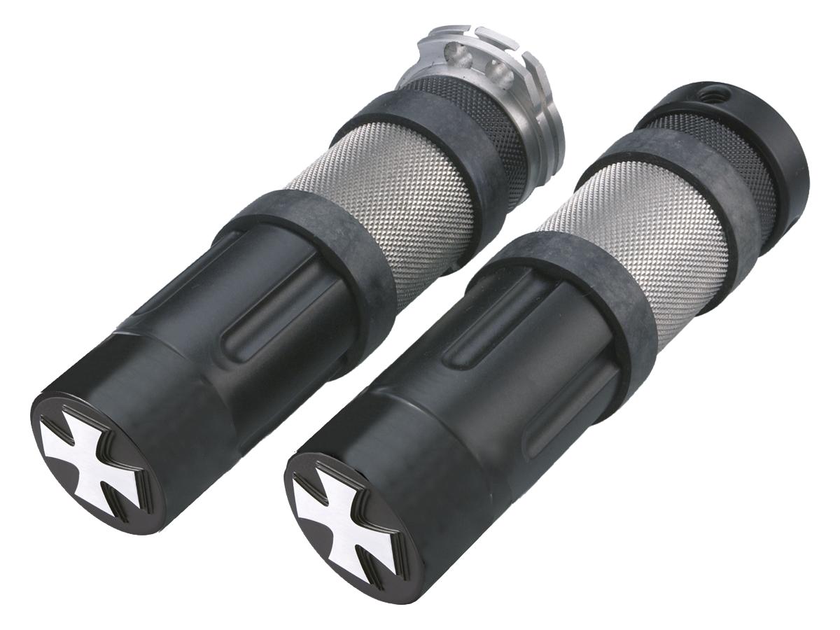 Hells Kitchen Choppers Young Gun Cross Grips Flat Black 1" Throttle Cables Hells Kitchen Choppers Default Title