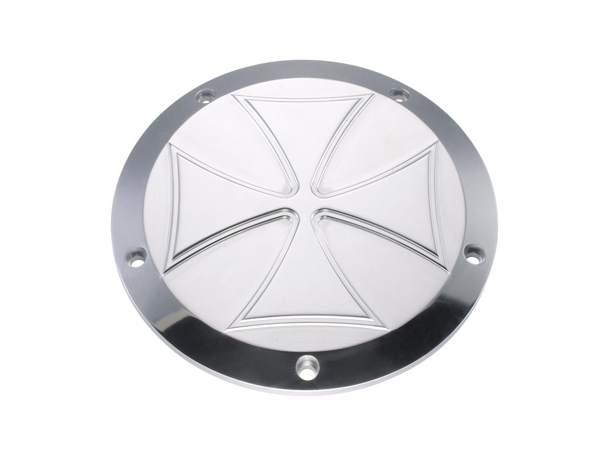 Hells Kitchen Choppers Iron Cross Derby Cover 5 Hole Aluminium Polished Hells Kitchen Choppers Default Title