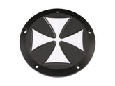 Hells Kitchen Choppers Iron Cross Derby Cover 5 Hole Black Satin Hells Kitchen Choppers Default Title