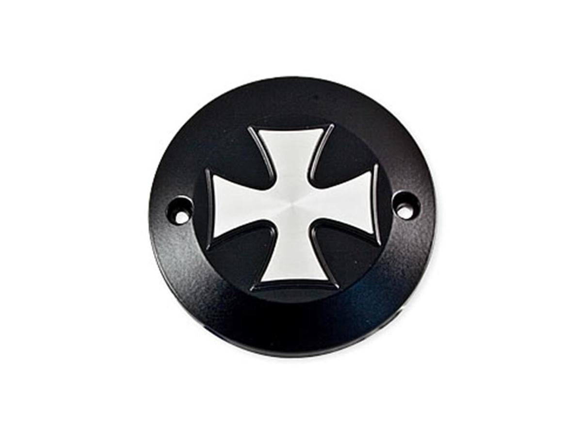 Hells Kitchen Choppers Point Cover Iron Cross, 2 Hole Black Satin Hells Kitchen Choppers Default Title