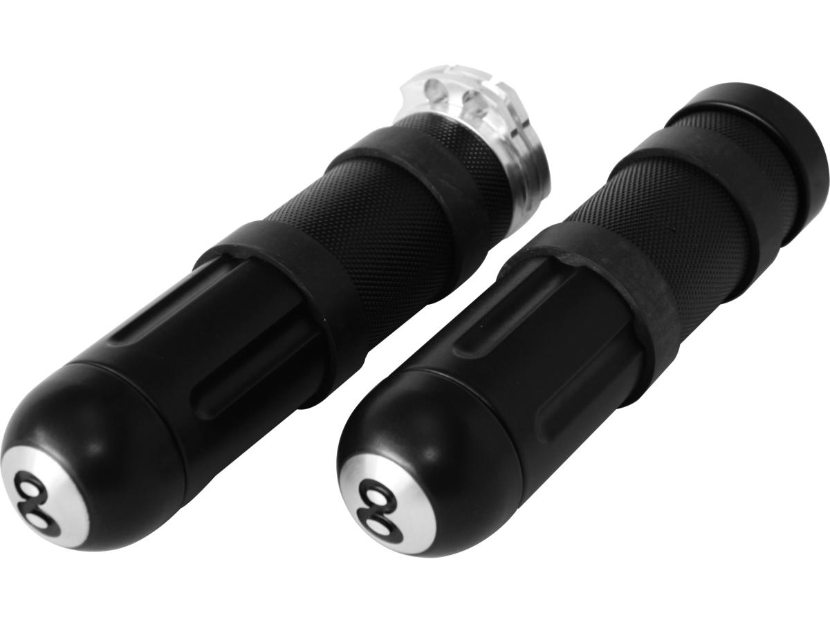 Hells Kitchen Choppers Young Gun 8 Ball Grips Flat Black 1" Throttle Cables Hells Kitchen Choppers Default Title