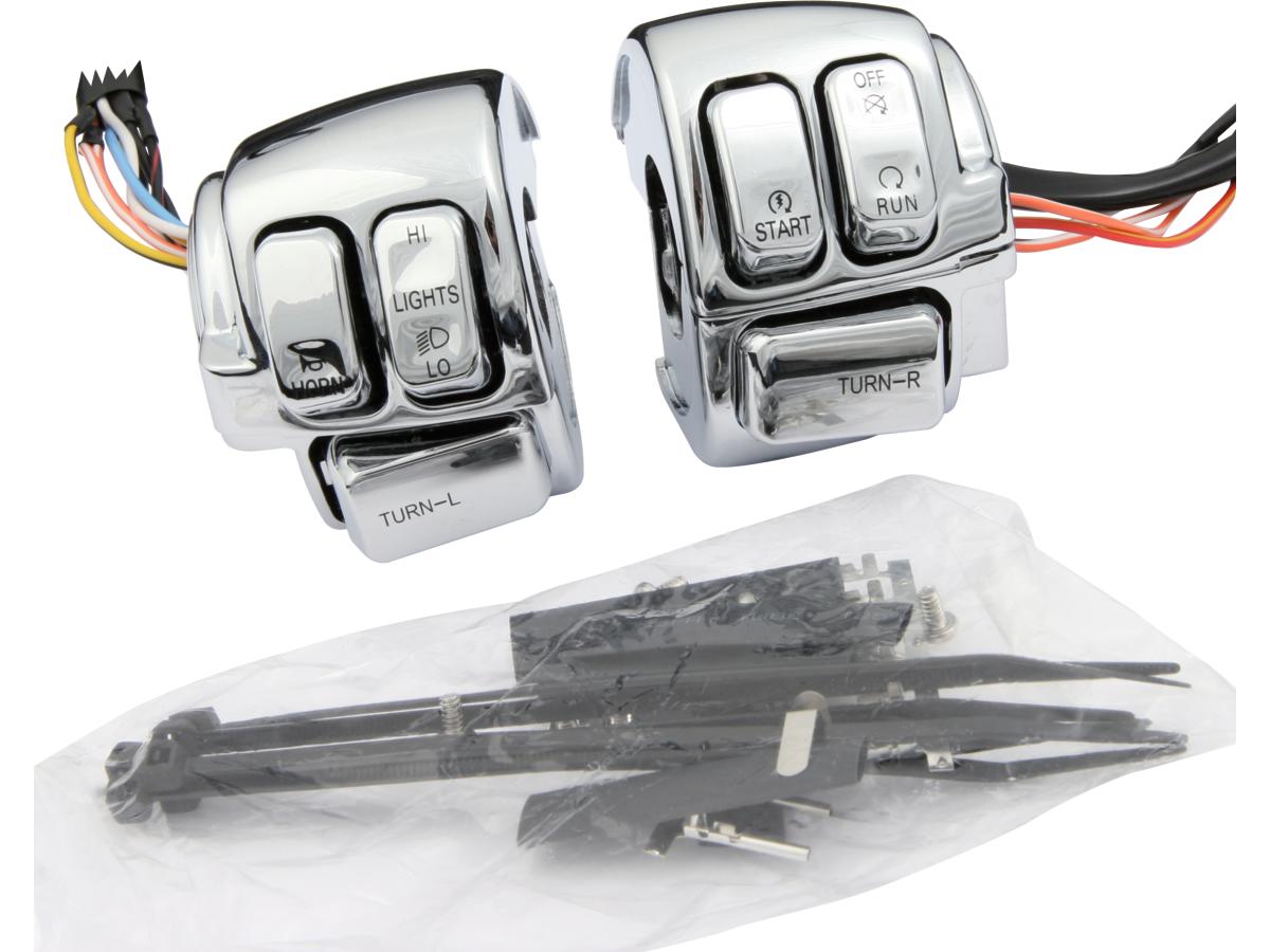 Cce Chrome Handlebar Switch Housing Kit With Switches With Chrome Switches Cce Default Title