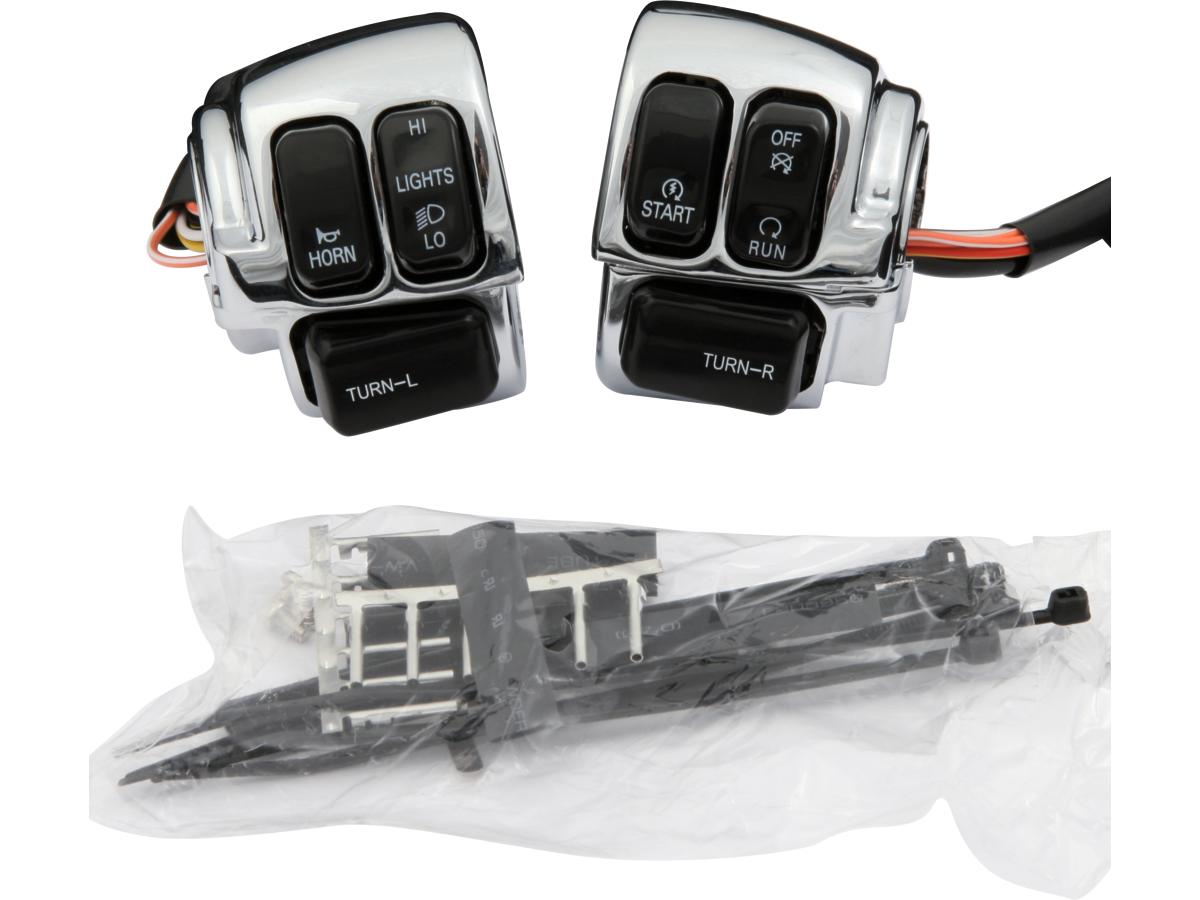 Cce Chrome Handlebar Switch Housing Kit With Switches With Black Switches Cce Default Title