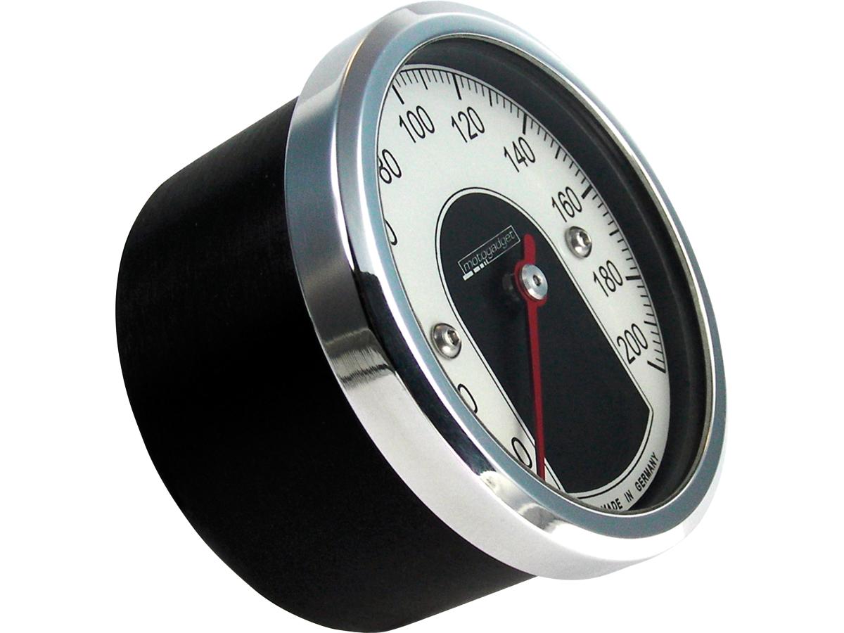 Motogadget Motoscope Tiny Speedometer Scale: 200 Mph; 200 Km/H; Scale Color: White Aluminium Polished 49 Mm Motogadget
