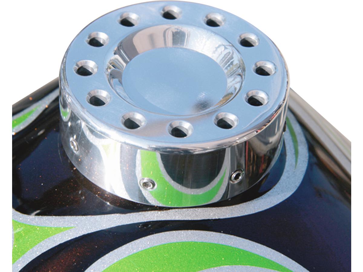 Drilled Gas Cap Cover Polished Holy Death Motorcycle Co. Default Title
