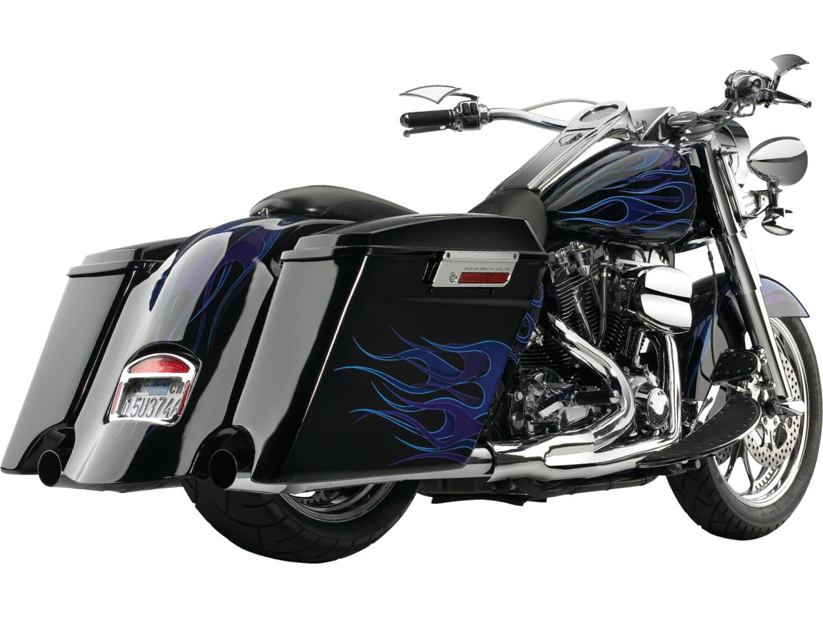 Cycle Visions Extended Saddlebag With Exhaust Cutout White Rear Left Cycle Visions